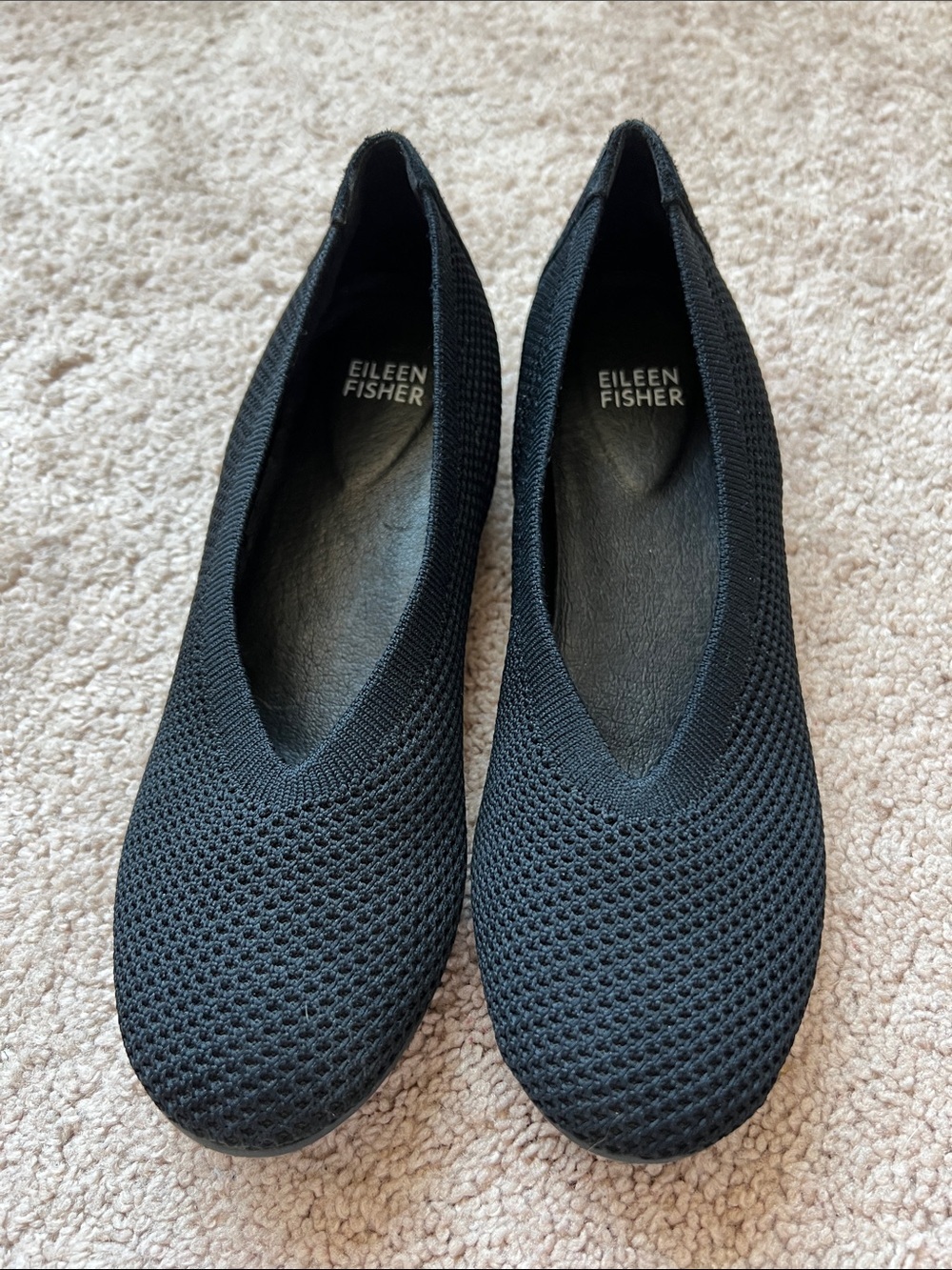 Eileen Fisher Black Knit Ballet Flats